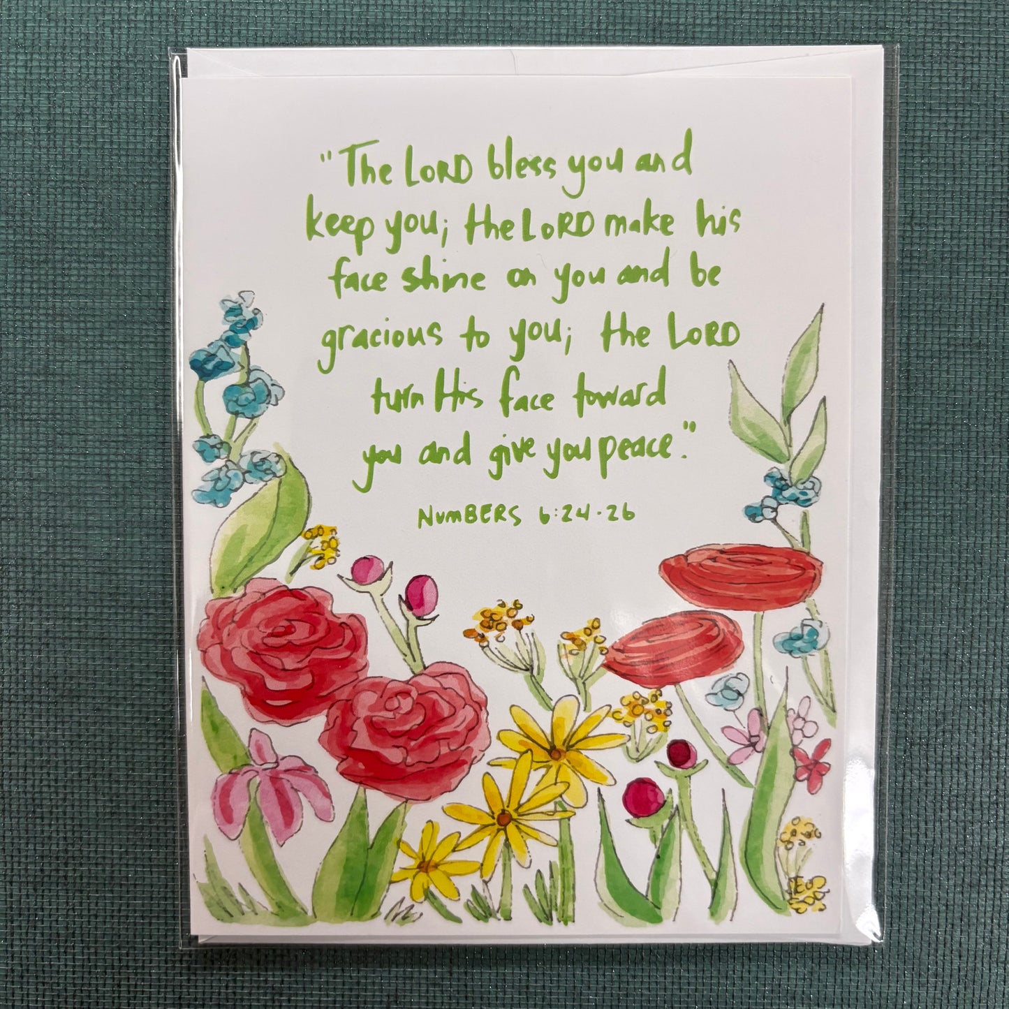 Numbers 6:24-26 Floral Greeting Card - Flower and Vine