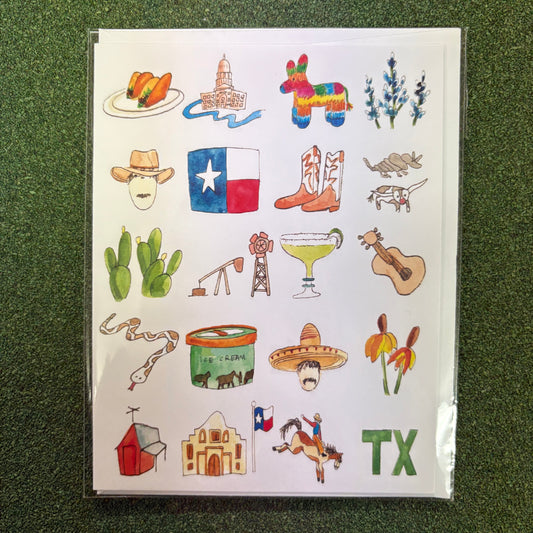 Texas Icons Greeting Card - Flower and Vine