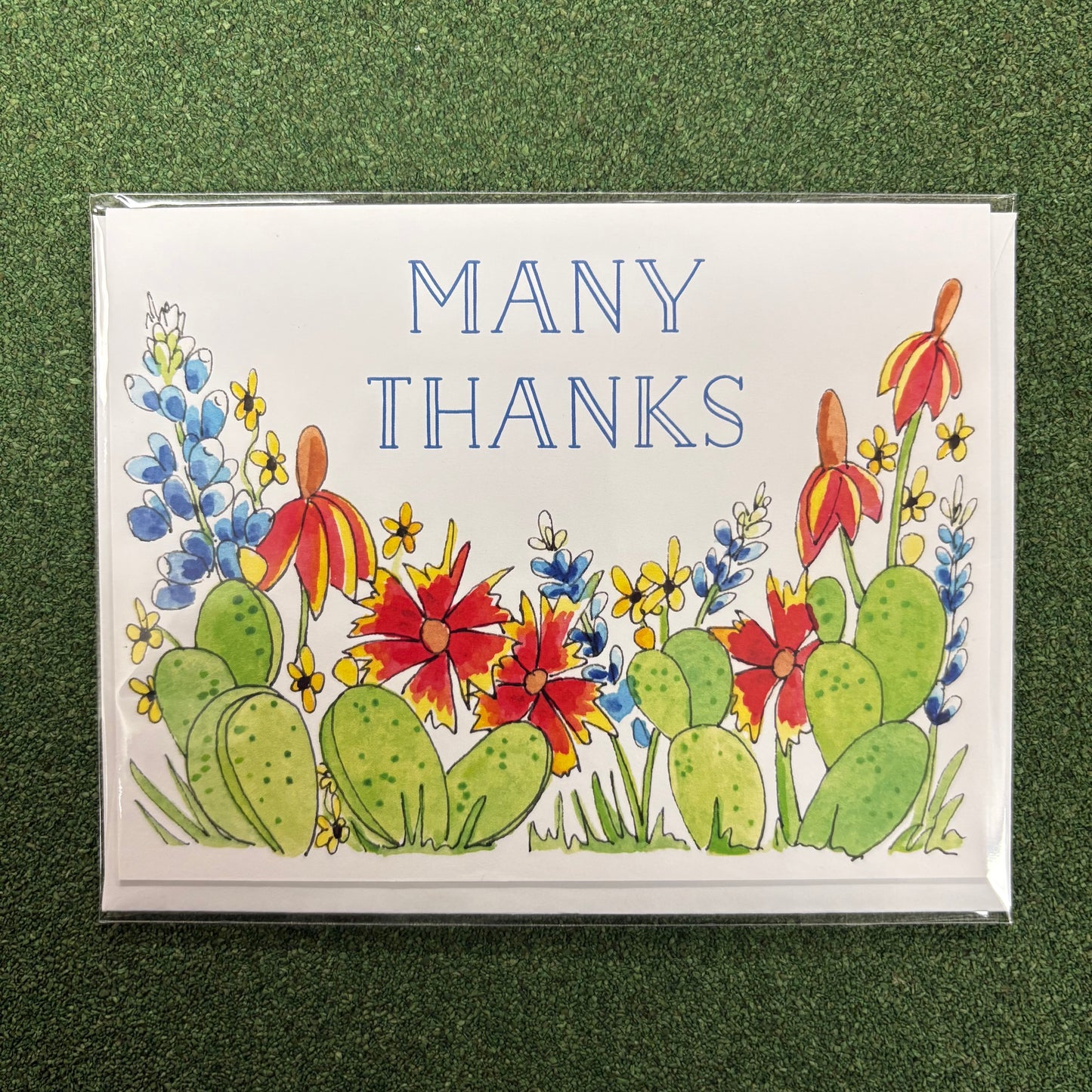 Many Thanks Wildflower Greeting Card - Flower and Vine
