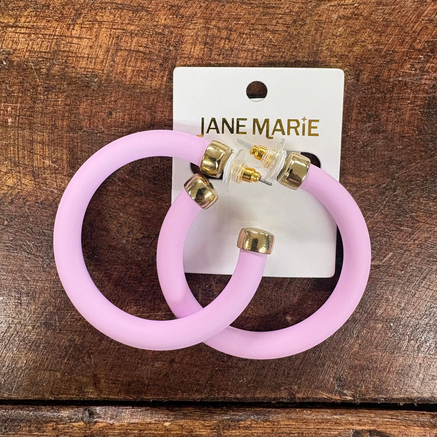 Lavender Tubular Hoop Earrings - Jane Marie