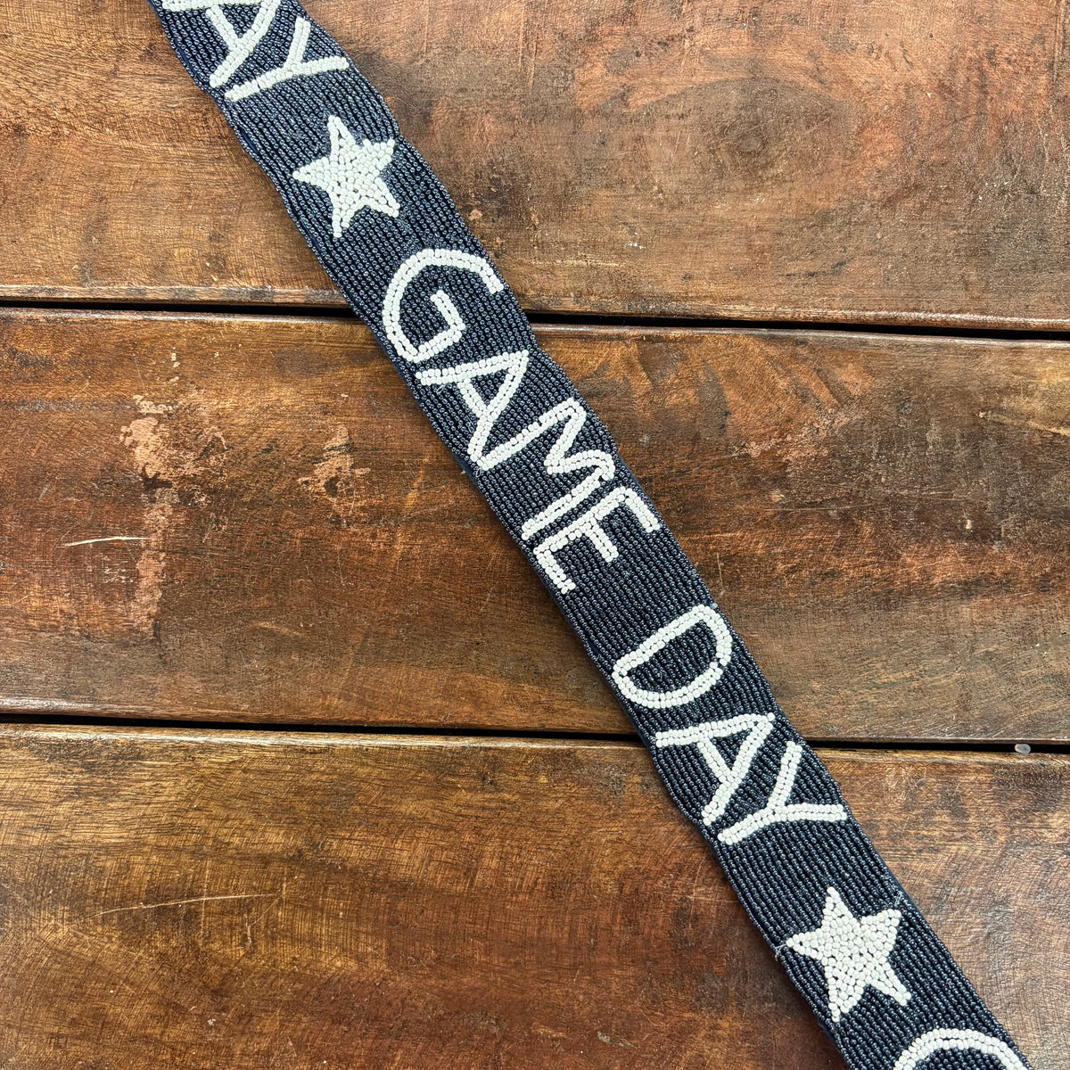 Navy Beaded Game Day Bag Strap - Jane Marie