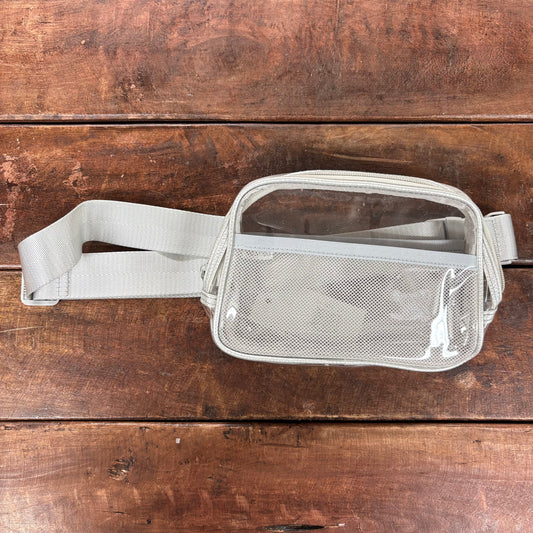 Silver Crossbody Bag with Mesh Pocket - Hana