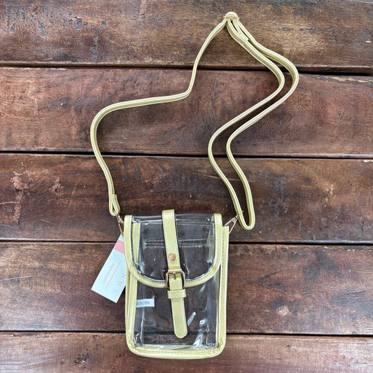 Gold Foldover Crossbody Clear Bag - Hana