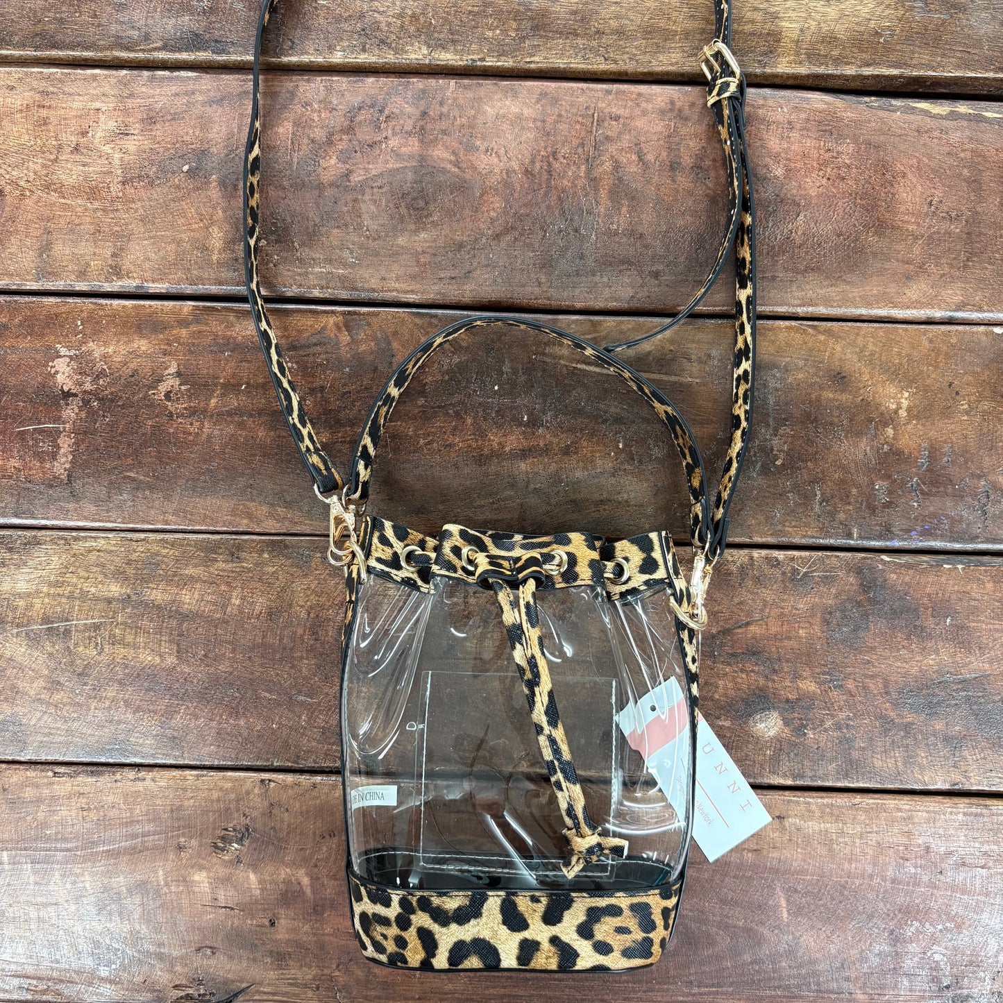 Clear Leopard Bucket Bag - Hana