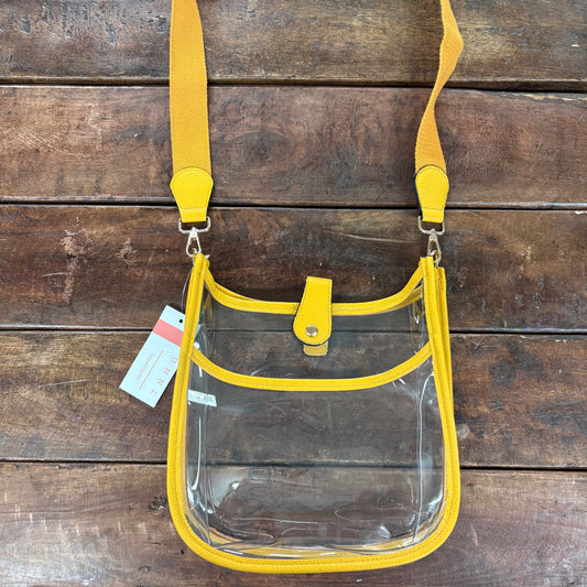 Mustard Clear Saddle Purse - Hana