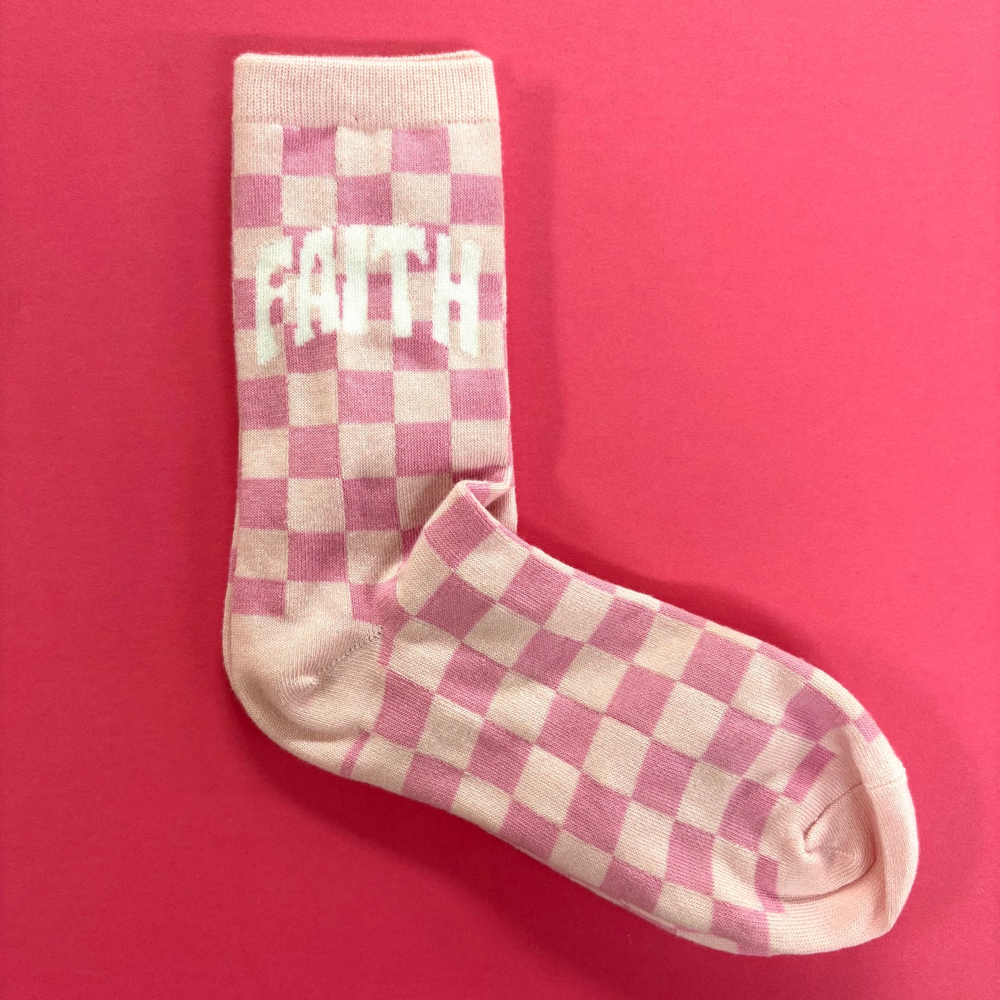 Faith Pink Crew Socks - GLO