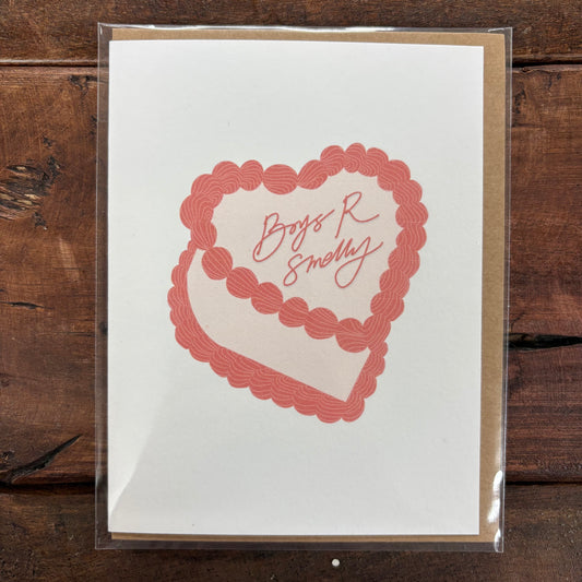 Boys R Smelly Cake Valentine's Card - Maddon and Co.