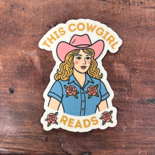 This Cowgirl Reads Sticker - Inviting Affairs