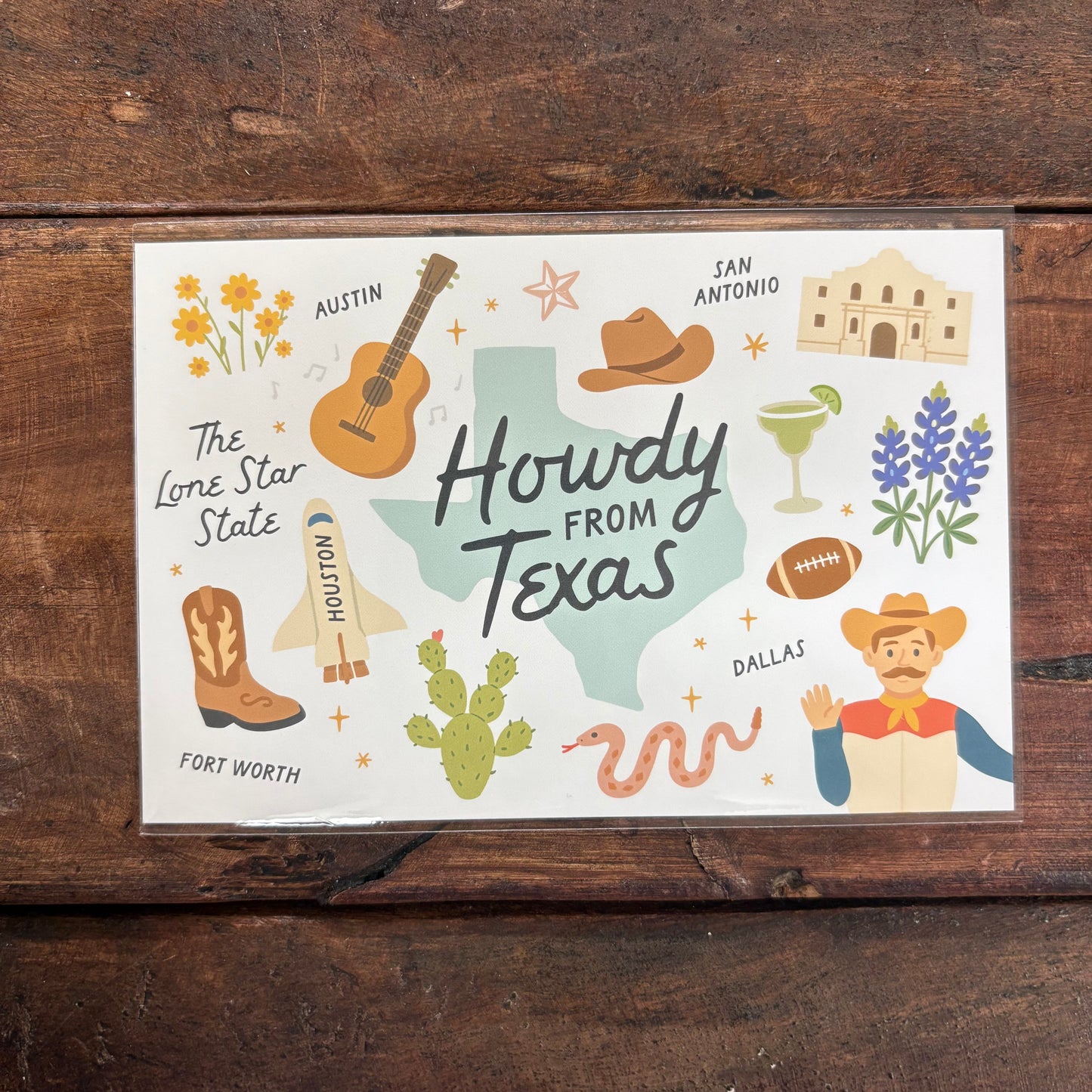 Howdy From Texas Postcard - Easyhand Goods