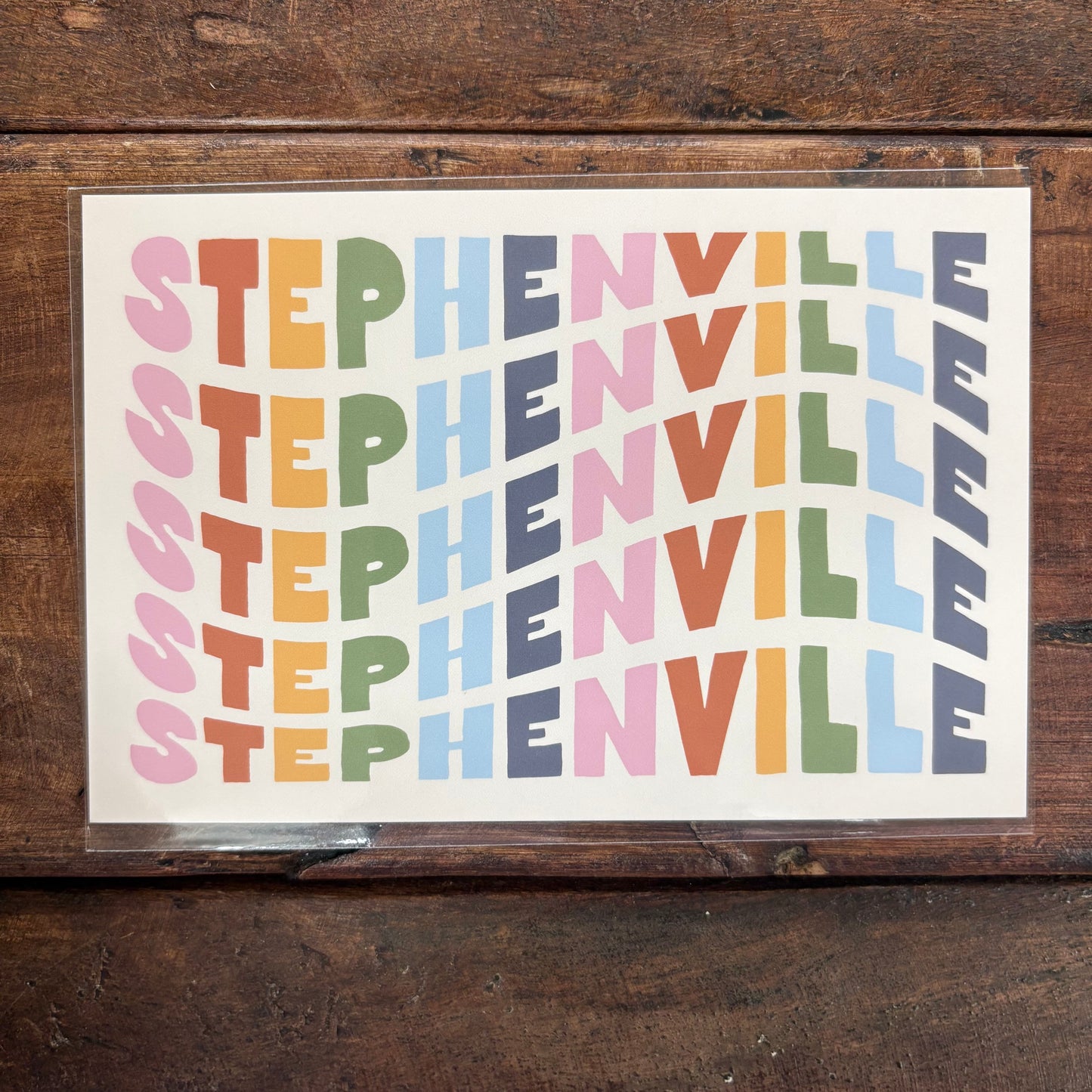 Stephenville Wavy Lettering Postcard - Easyhand Goods