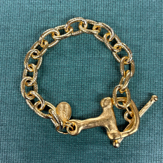 Gold Snaffle Bit Toggle Bracelet - Susan Shaw