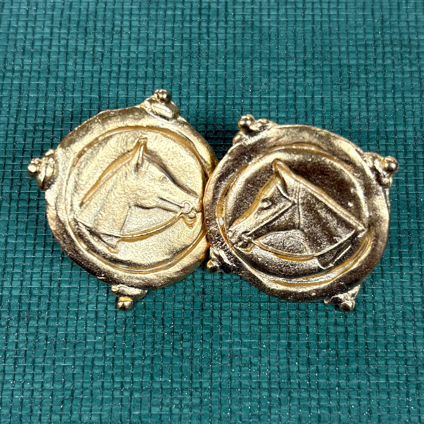Gold Horse Intaglio Earrings - Susan Shaw