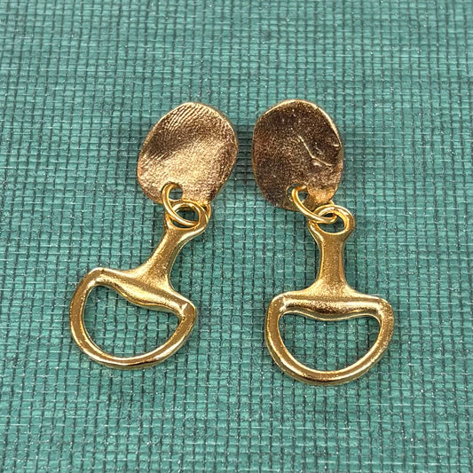 Gold Snaffle Bit Earrings - Susan Shaw