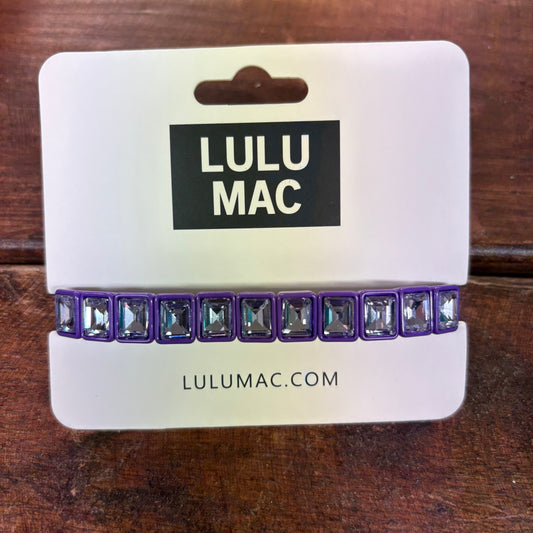Purple Rhinestone Stretch Bracelet - Lulu Mac