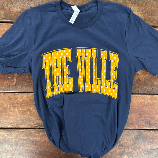 Navy Polka Dot "The Ville" Tee - STAT