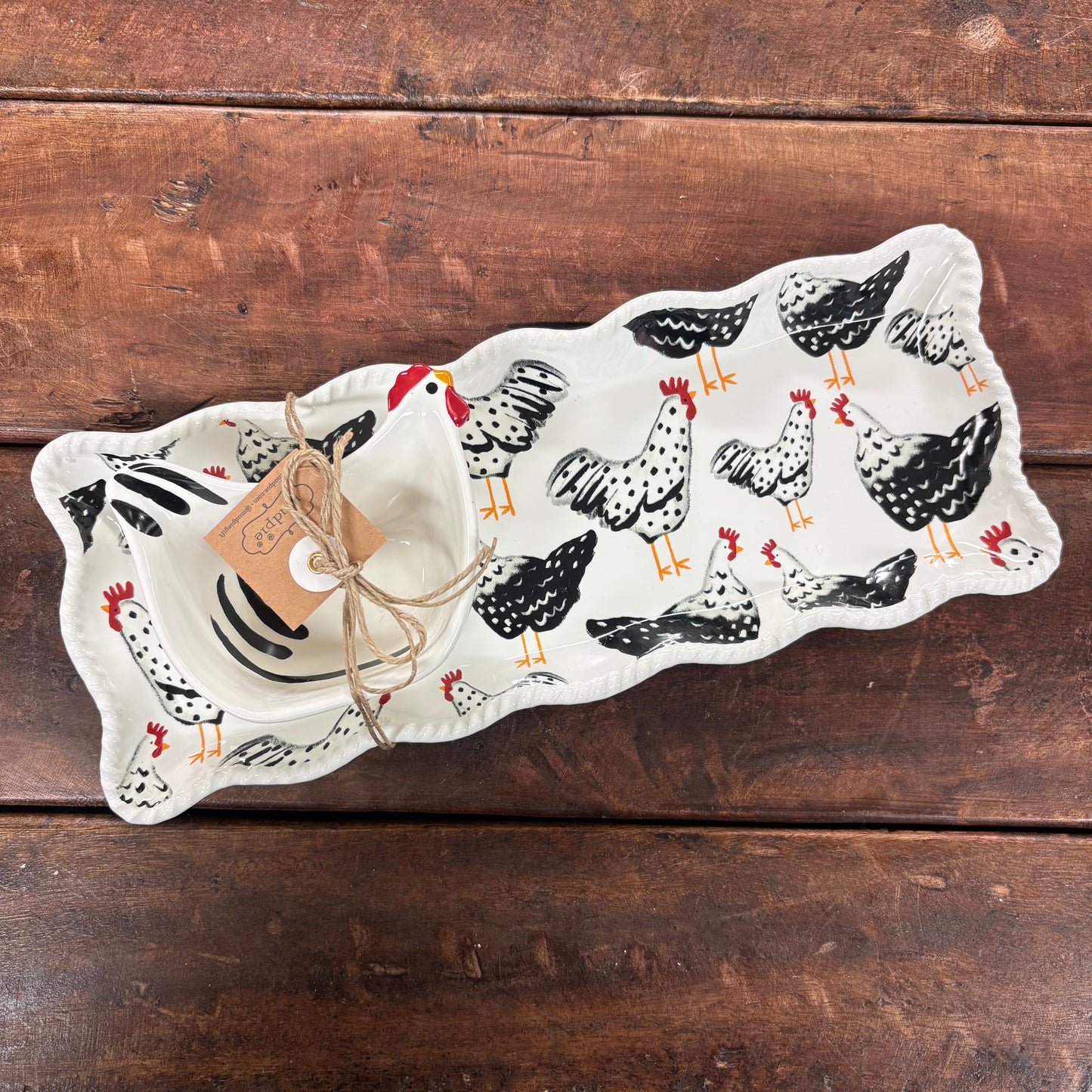 Rooster Tray and Dip - Mud Pie