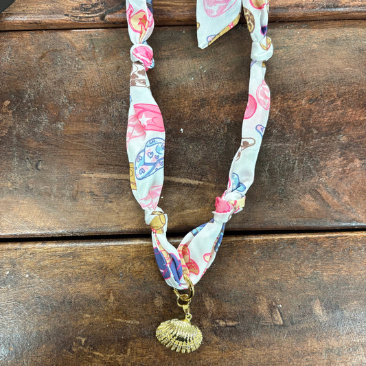 Coastal Cowgirl Scarf Necklace With Charm - Girlie Girl Originals
