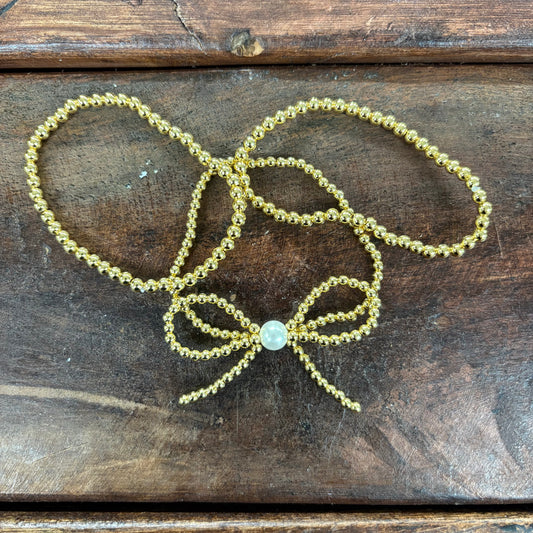 Gold Beaded Bow Bracelet Set - Girlie Girl Originals