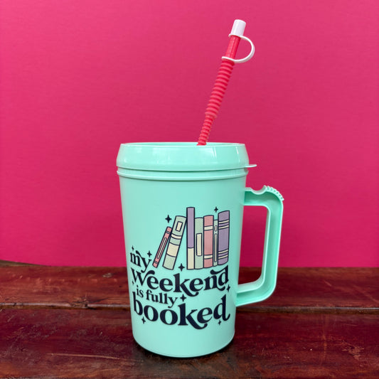 My Weekend Is Fully Booked Trucker Mug - Scratch Door