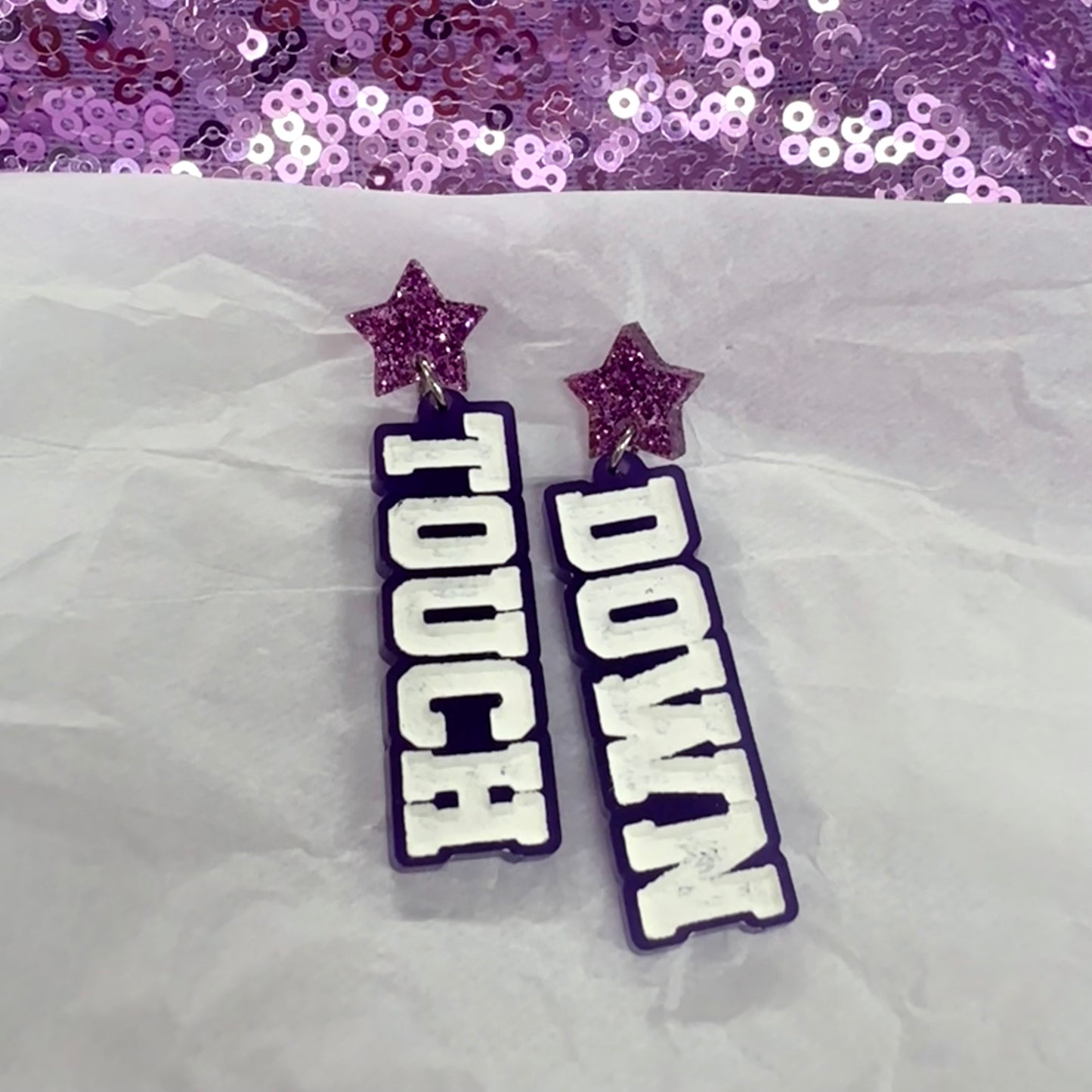 Purple Touchdown Earrings - Doohickies