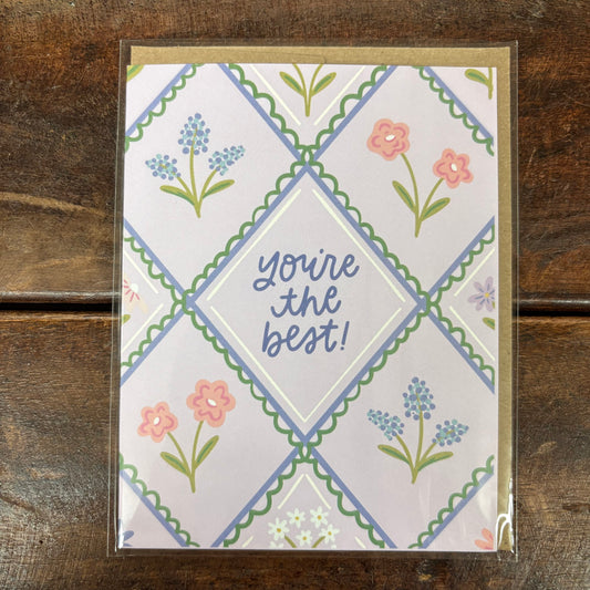 You're The Best Floral Greeting Card - Pippi Post