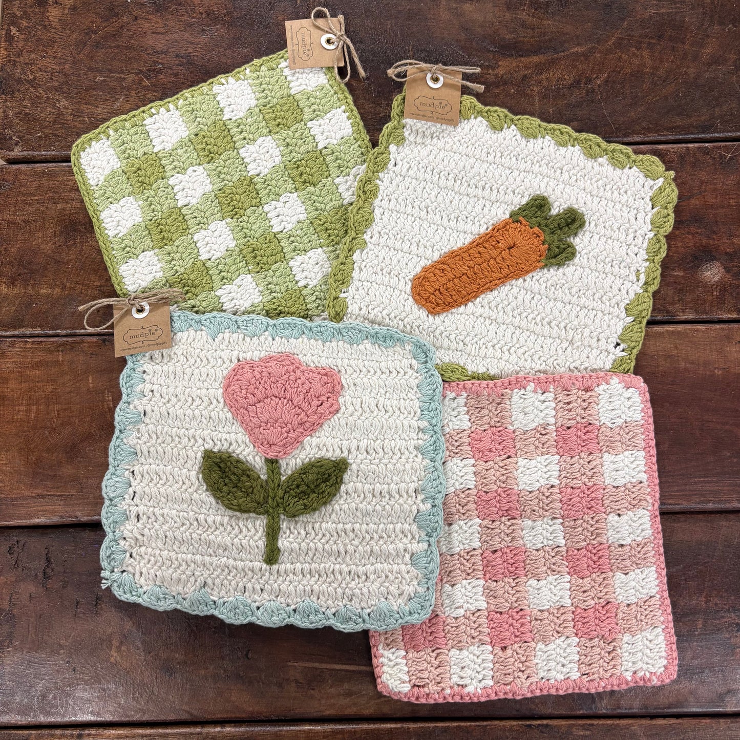 Spring Crochet Pot Holders - Mud Pie