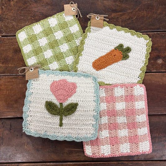 Spring Crochet Pot Holders - Mud Pie