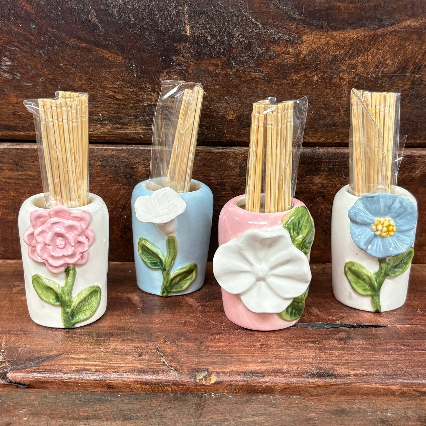 Floral Toothpick Holders - Mud Pie