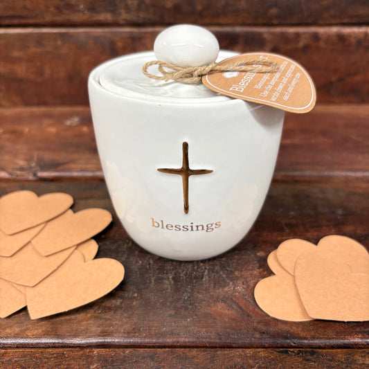 Ceramic Cross Blessings Jar - Mud Pie