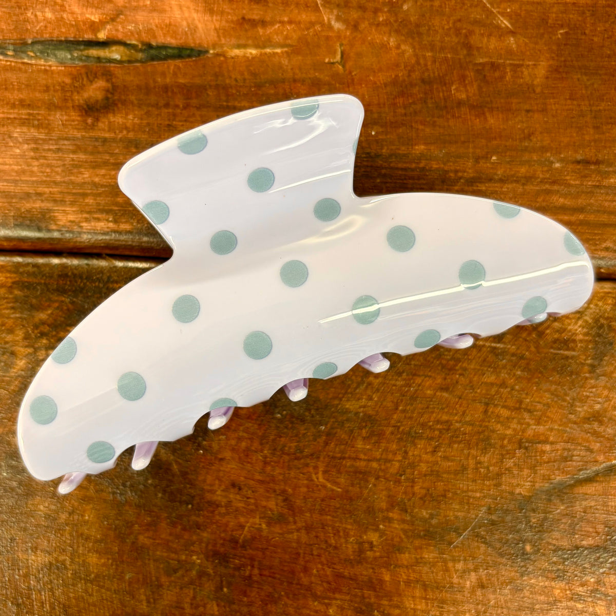 Two Tone Purple Large Polka Dot Claw Clip - JOSSLYN