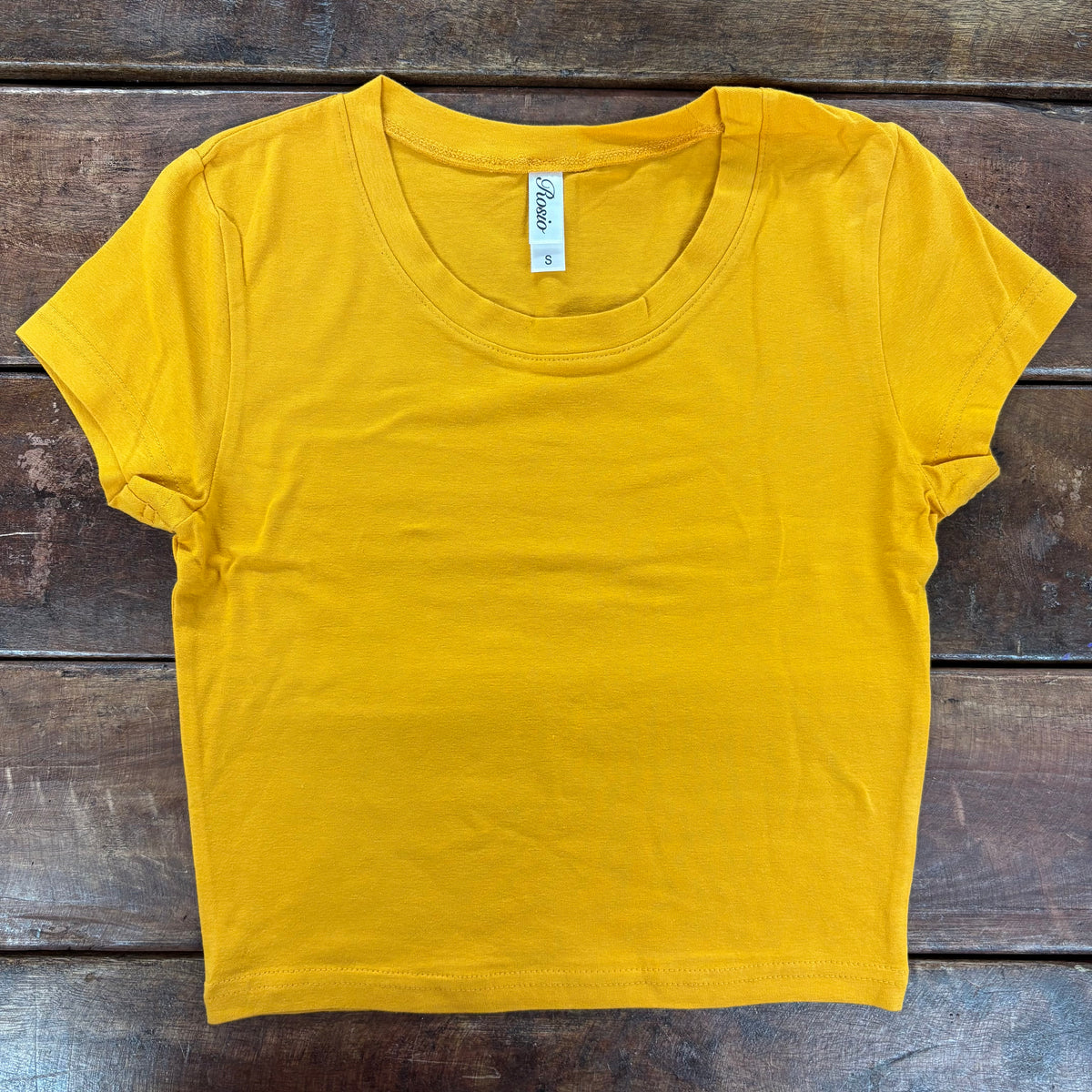 Mustard Cropped Baby Tee - Vanilla Monkey