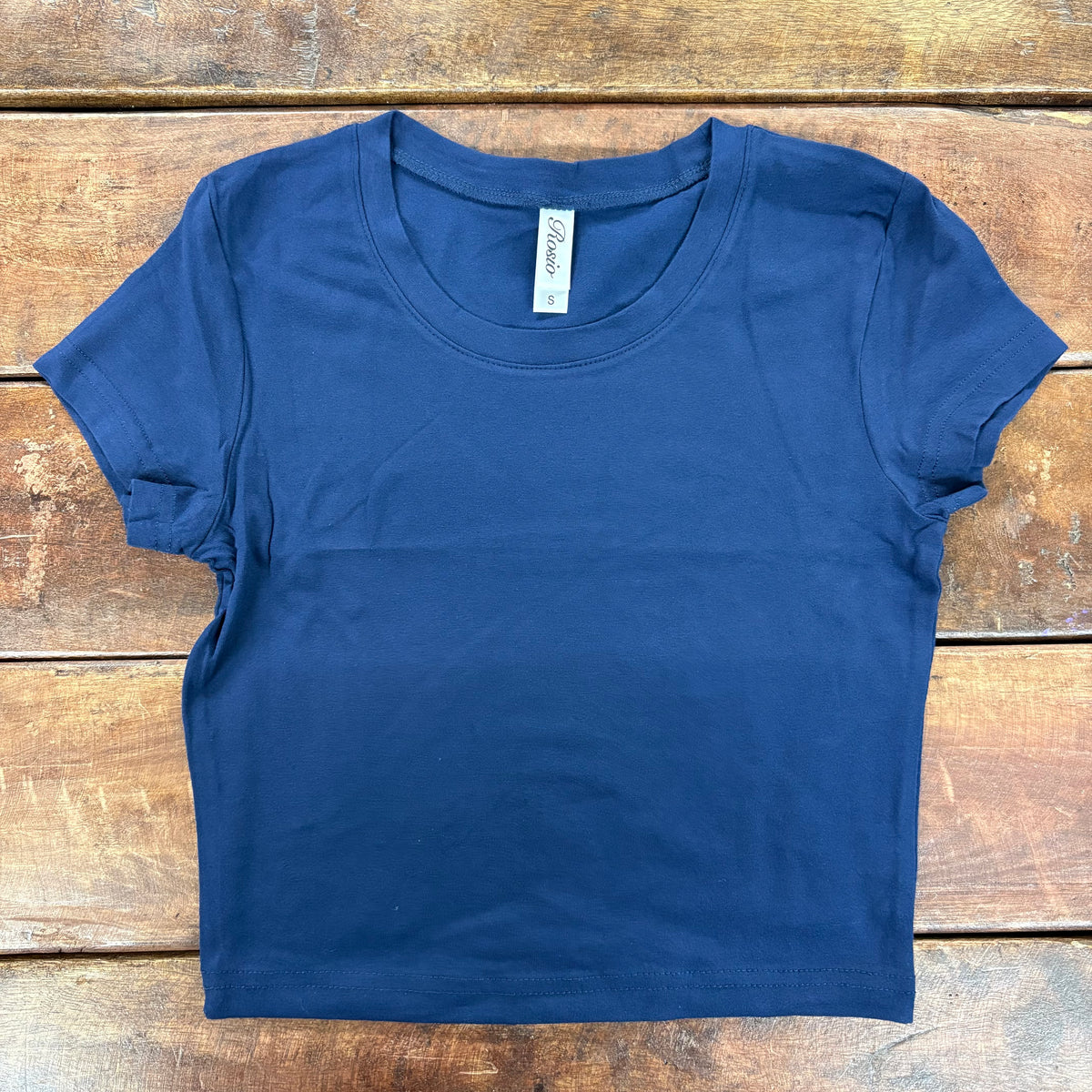 Navy Cropped Baby Tee - Vanilla Monkey