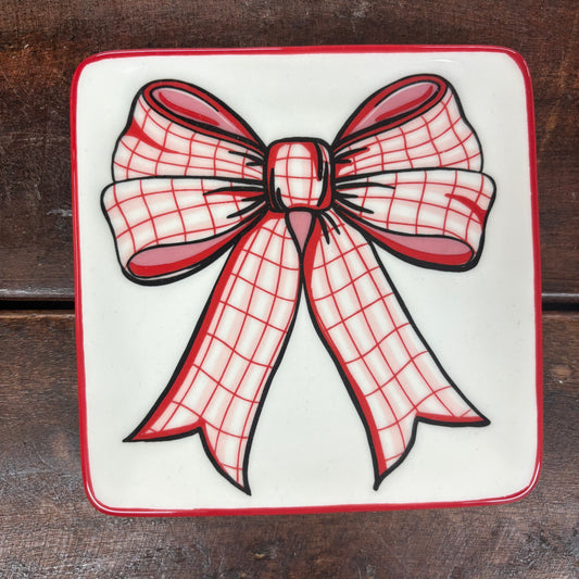 Red and Pink Bow Trinket Tray - Glory Haus