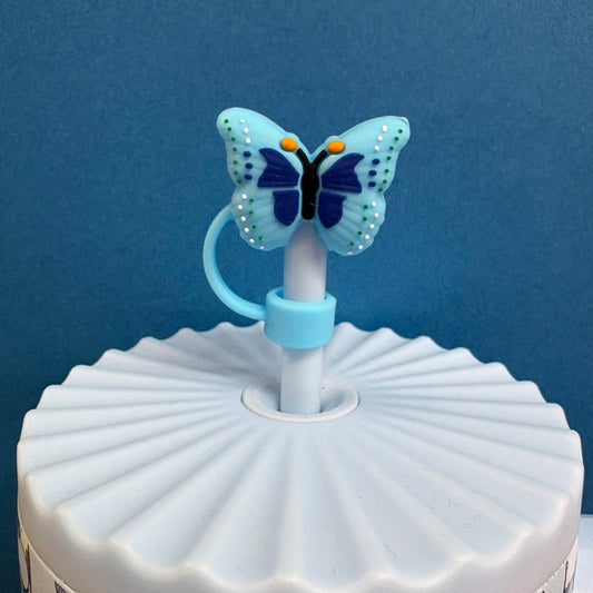 Straw Topper - Blue Butterfly
