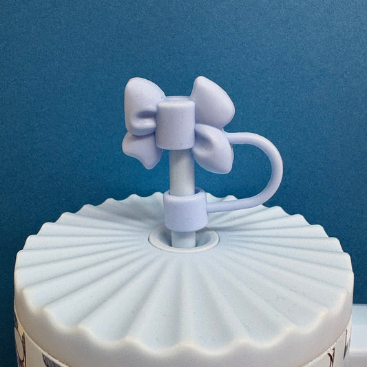 Straw Topper- Blue Bow
