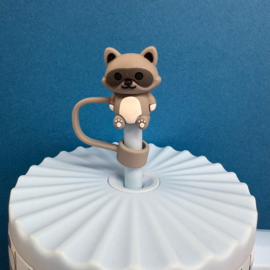 Straw Topper - Raccoon