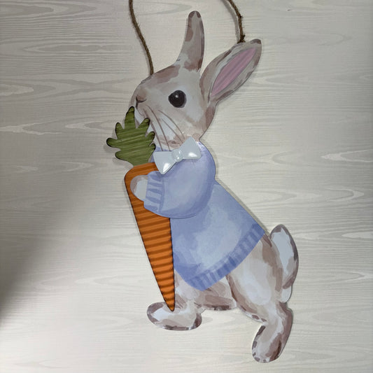 Tin Bunny Door Hanger - Mud Pie