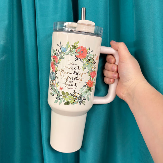 Sweet Friendship Prov. 27:9 Tumbler - CAG