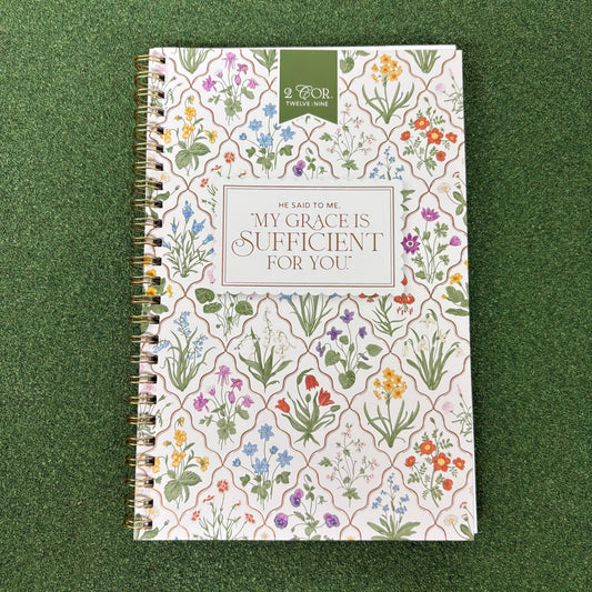 My Grace Is Sufficient Cream Spiral Notebook - CAG