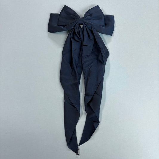 Large Satin Bow - Navy - Girlie Girl