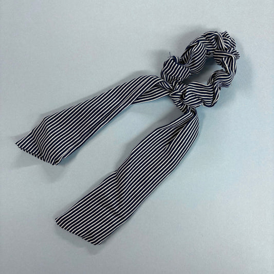 Navy Stripe Scrunchie - Girlie Girl