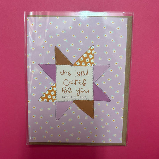 The Lord Cares For You Quilt Greeting Card - Kingfolk Co.