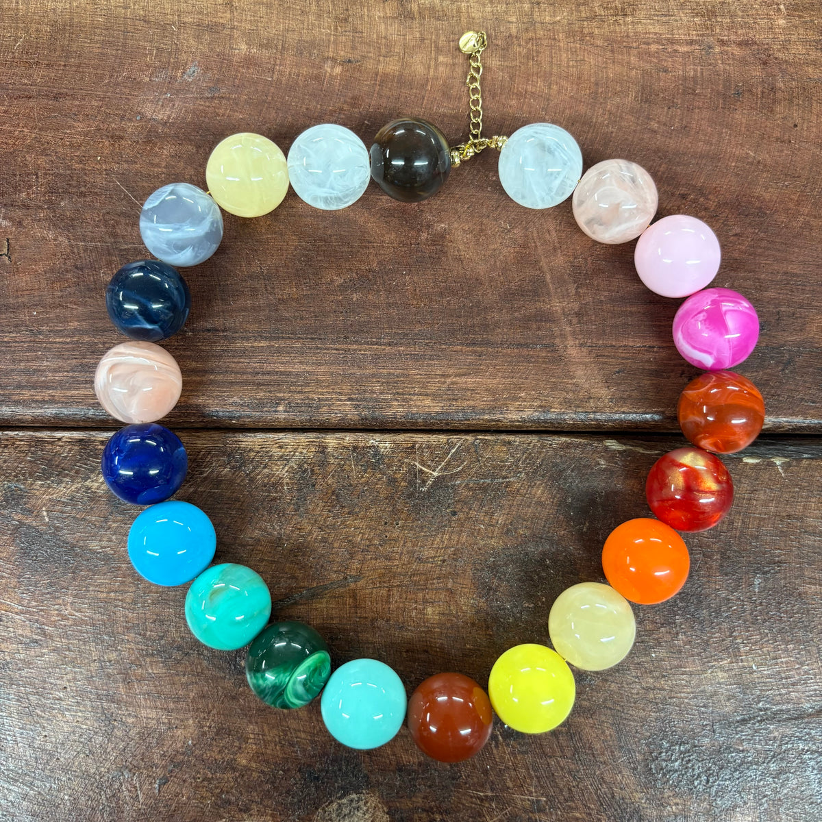Multi Stone Bright Candy Dot Necklace - PPTX