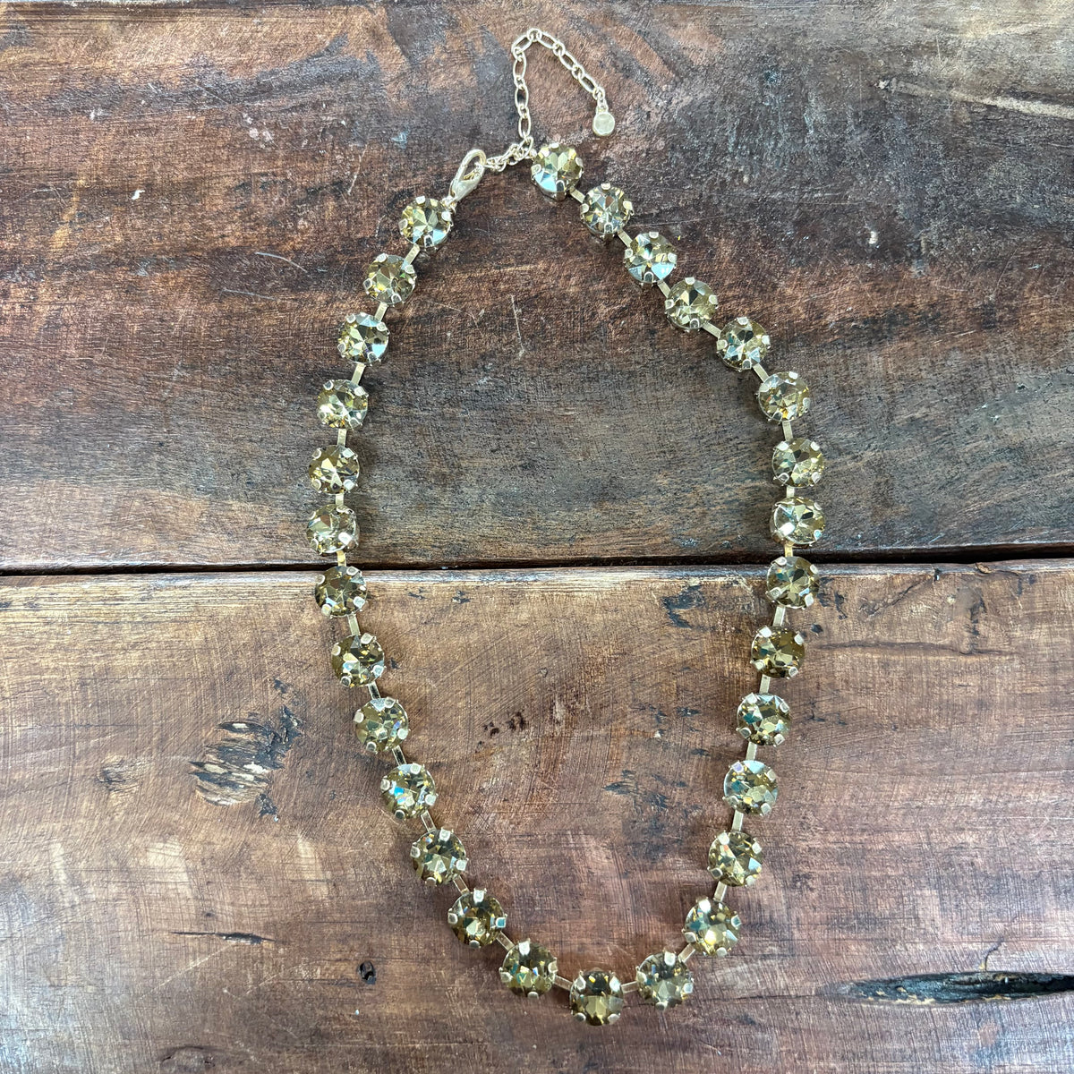 Andi Rhinestone Gold Necklace - Caroline Hill
