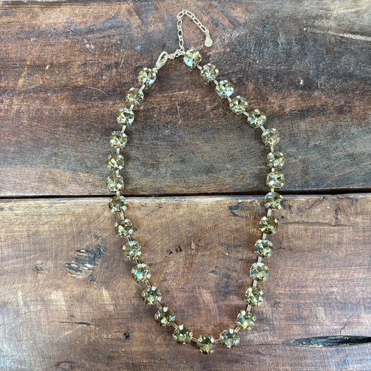 Andi Rhinestone Gold Necklace - Caroline Hill