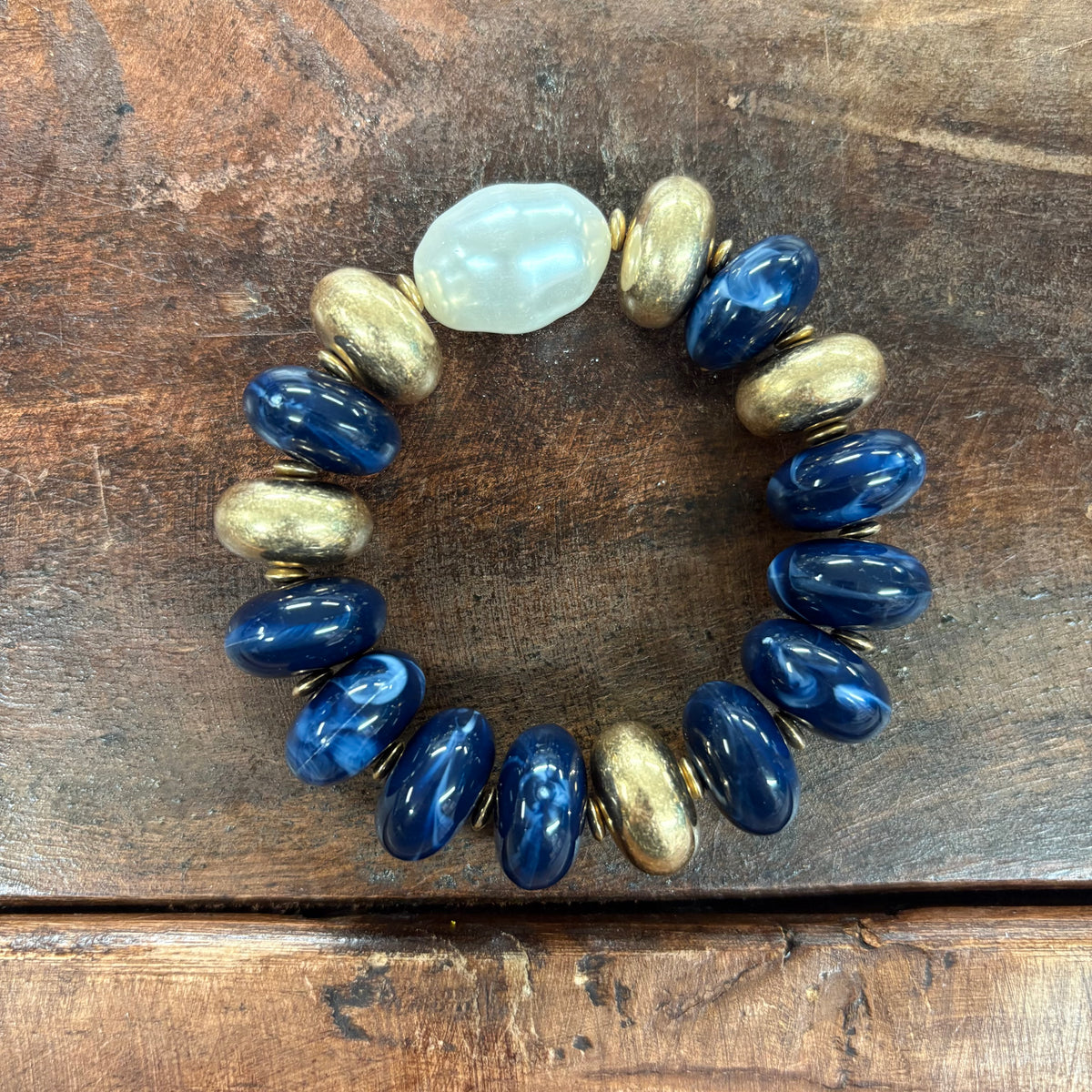 Abenger Beaded Bracelet Navy - Caroline Hill