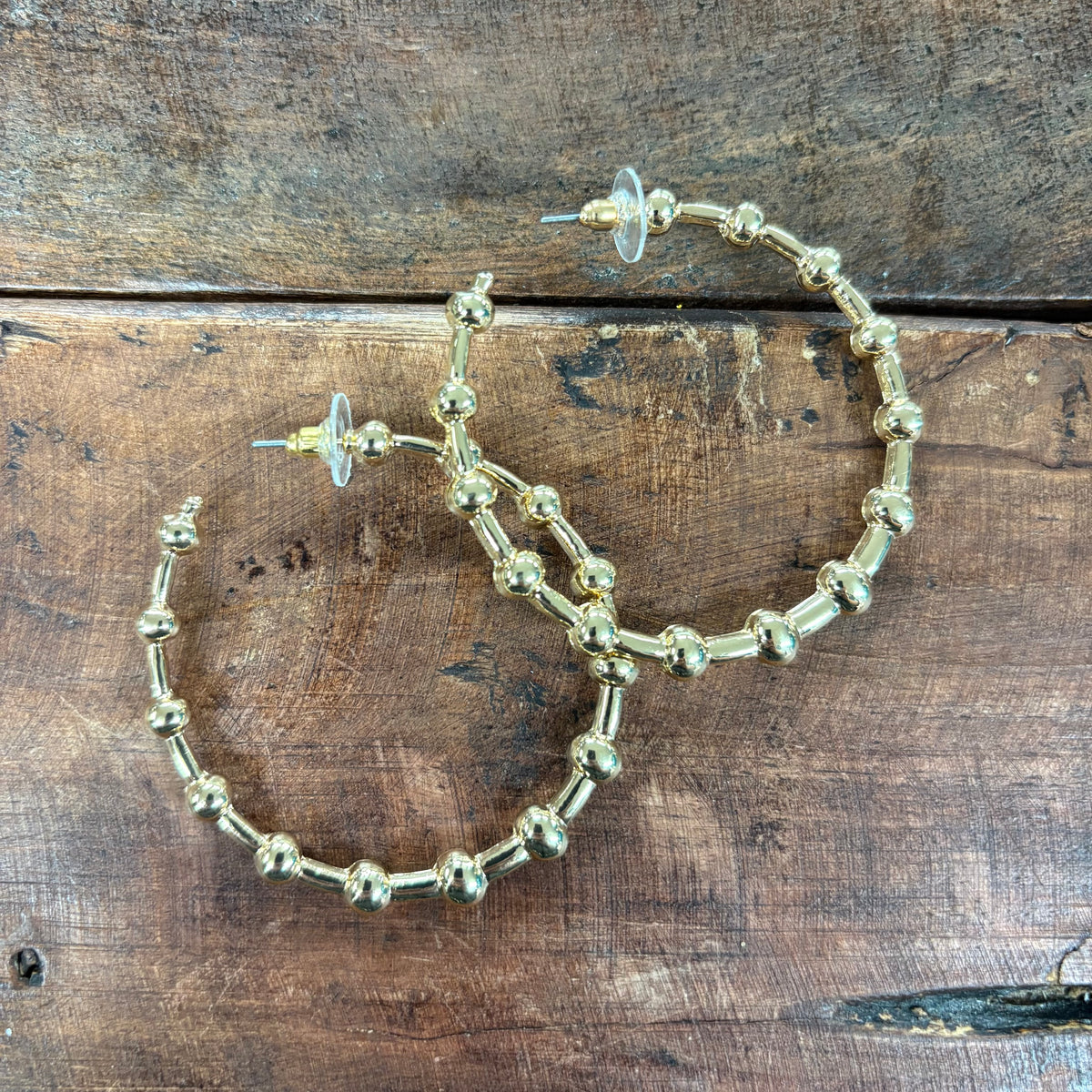 Layne Ball Hoop Earrings - Caroline Hill