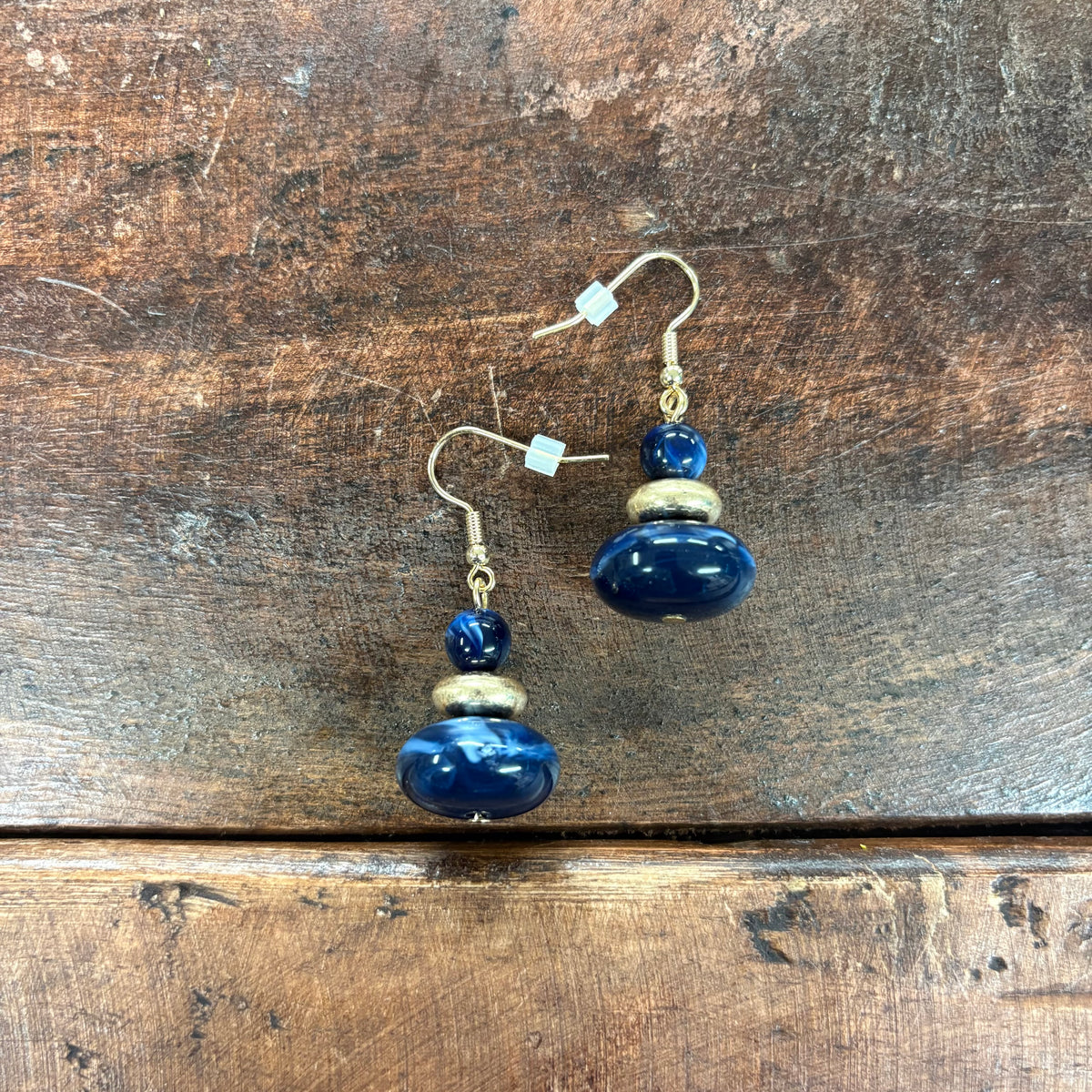 Abenger Navy Beaded Earrings - Caroline Hill
