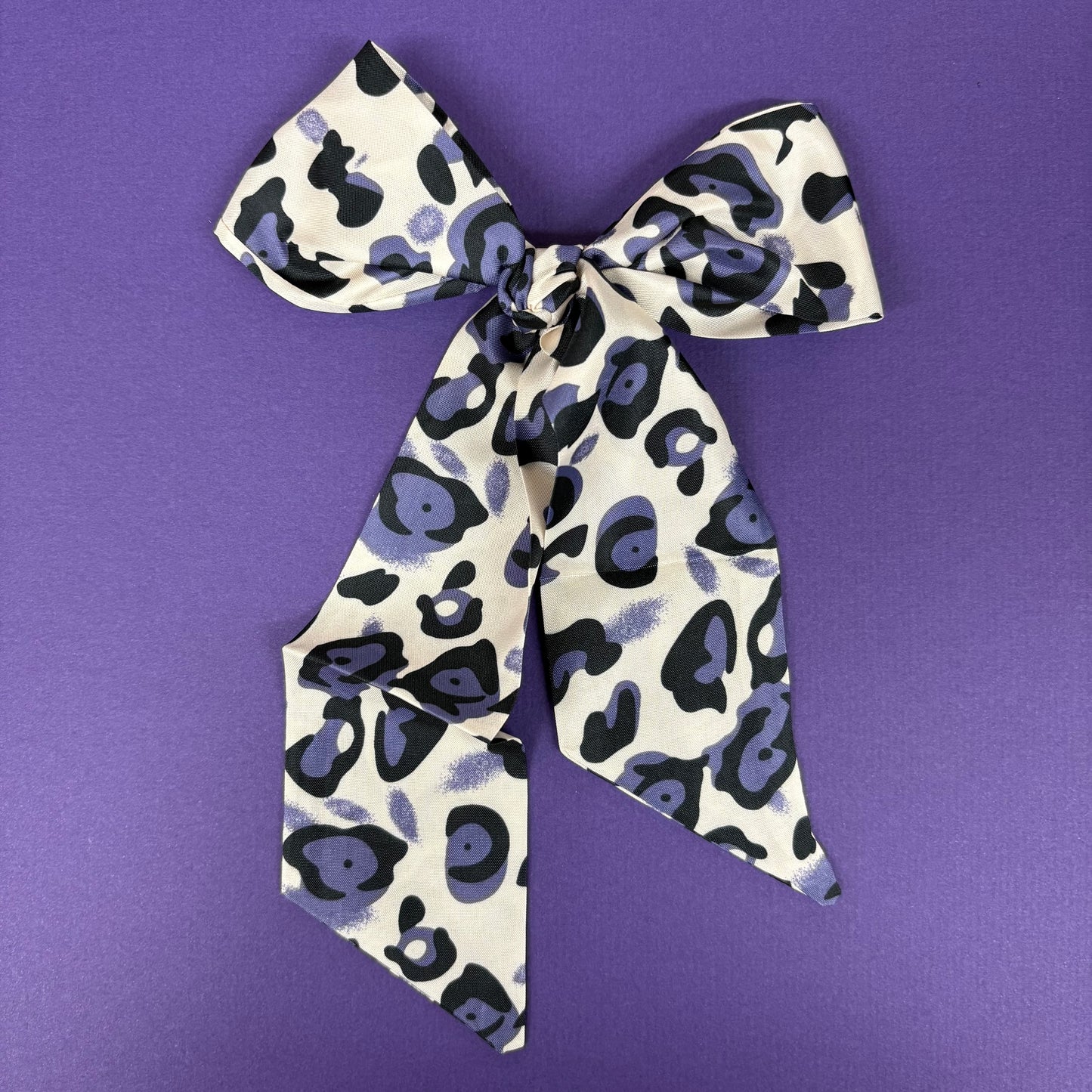 Purple Leopard Print Twilly