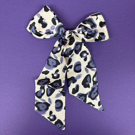 Purple Leopard Print Twilly
